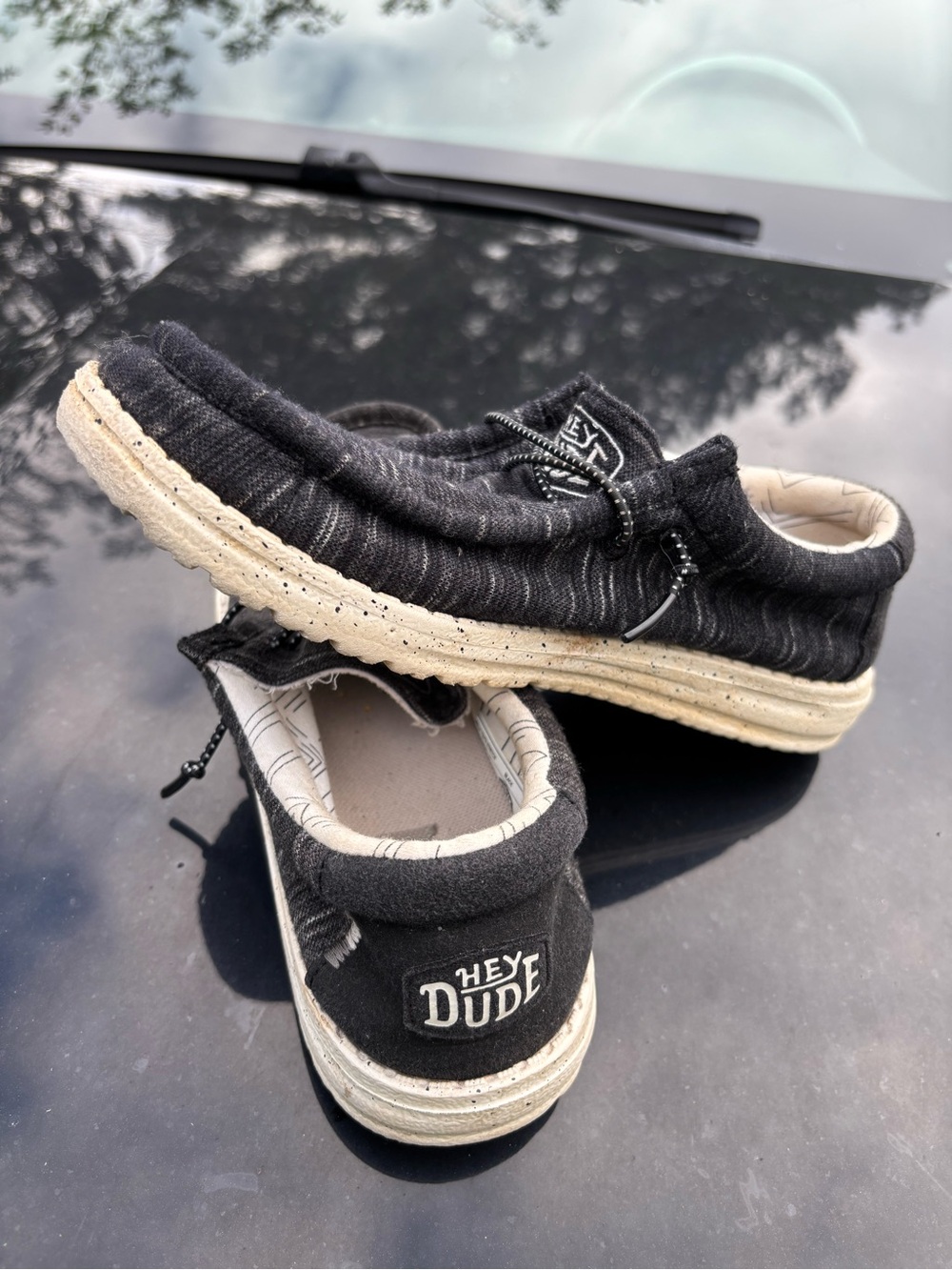 Hey Dude Charcoal Slip-On Canvas Loafers 6Y - Picture 7 of 7